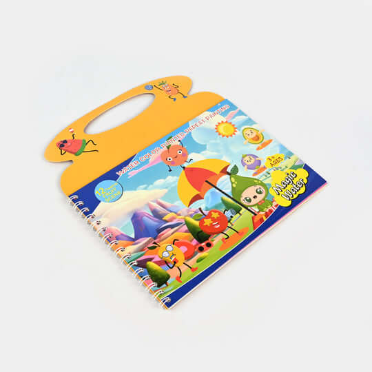 Children's book with colorful illustrations on a white background